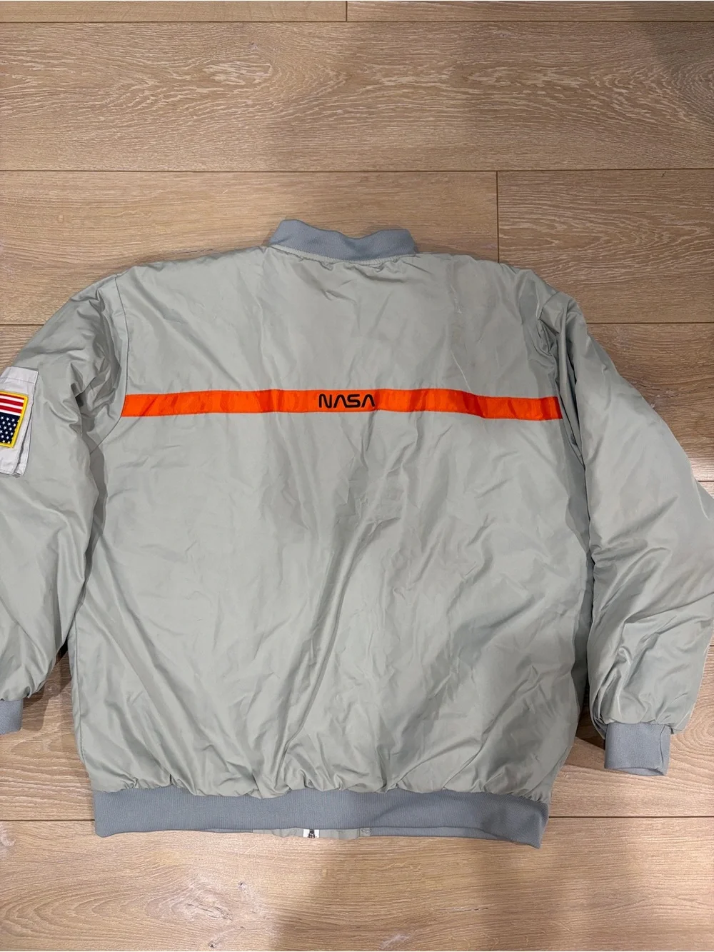 NASA Bomber Jacket Gray Unisex Adult Size XL